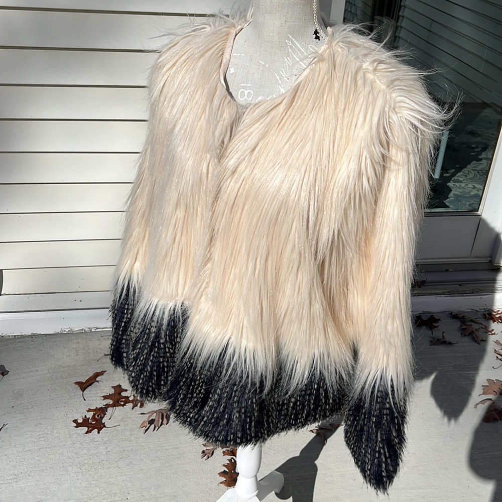 JouJou Faux fur short coat jacket fully lined 1X